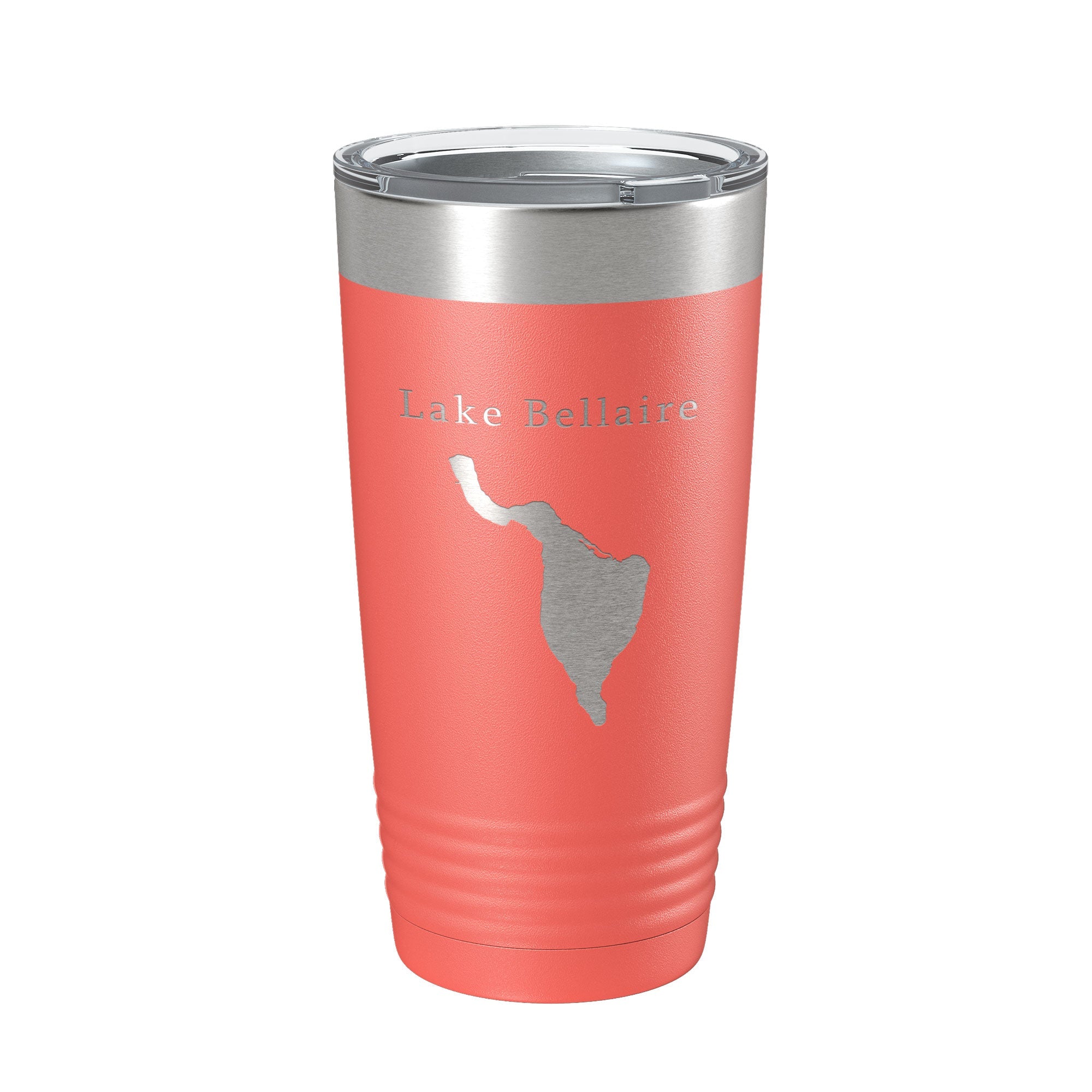 Lake Bellaire Map Tumbler Travel Mug Insulated Laser Engraved Coffee Cup Michigan 20 oz
