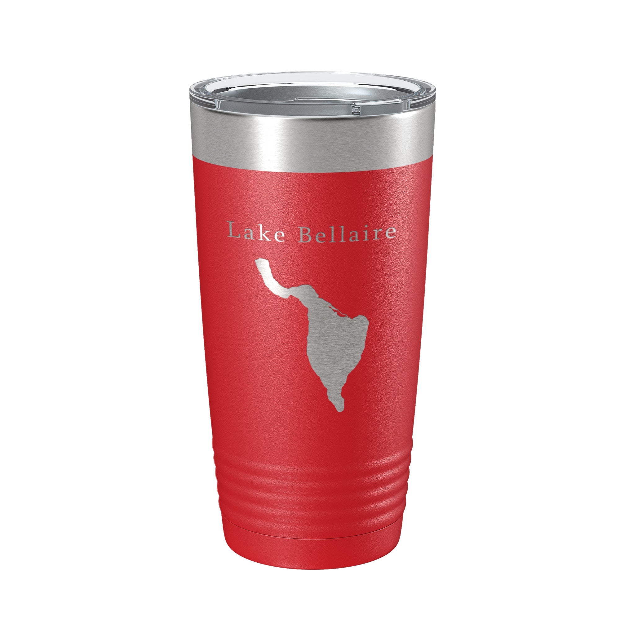 Lake Bellaire Map Tumbler Travel Mug Insulated Laser Engraved Coffee Cup Michigan 20 oz